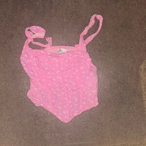 new without tags never worn hollister pink flower shirt